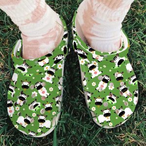 GTD1507120 ads6, Cute Cows Green Water-proof Crocs For Adult, Adult, Water-proof