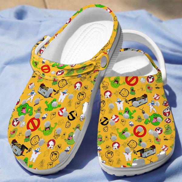 GTS1301213 4, Unisex Durable And Cute Ghostbusters On The Yellow Crocs, Quick Delivery Available!, Cute, Durable, Unisex, Yellow