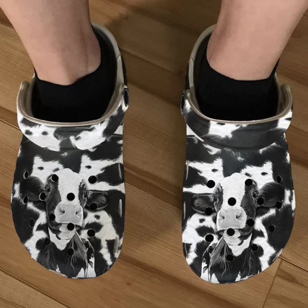 GTS2303101 ads jpg, Cute and Special Cow Black And White Crocs For Adult, Adult, Cute, Special