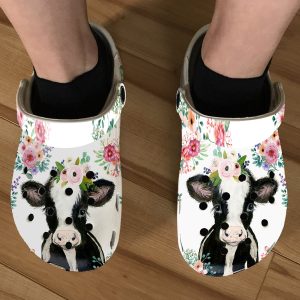 GTS2602104 ads, Beautiful Cow Floral Crocs Shoes, Unique Cow Crocs For Adult, Adult, Beautiful, Unique