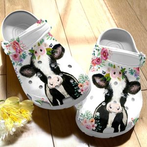 GTS2602104 ads2, Beautiful Cow Floral Crocs Shoes, Unique Cow Crocs For Adult, Adult, Beautiful, Unique