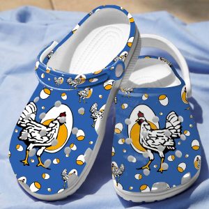 GTT2206101ch blue ads 9, Breathable Non-slip And Lightweight Chicken And Egg On The Light Blue Crocs, Fast Shipping!, Breathable, Light Blue, Non-slip