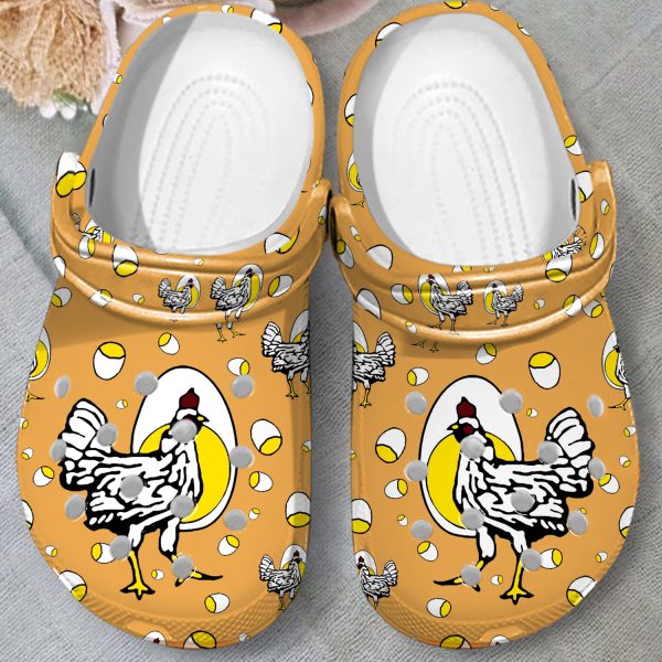 GTT2206101ch yellow ads 8, Breathable Non-slip And Lightweight Chicken And Egg On The Light Blue Crocs, Fast Shipping!, Breathable, Light Blue, Non-slip