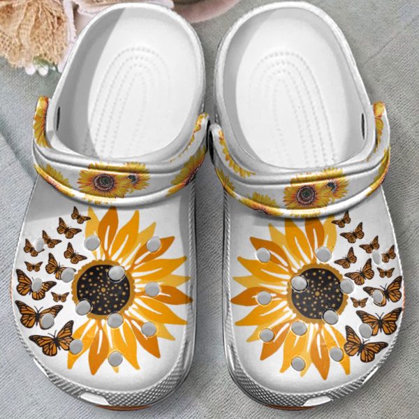 GTU0103214 ads 2, Good-looking Butterfly Sunflower Crocs, Good-looking