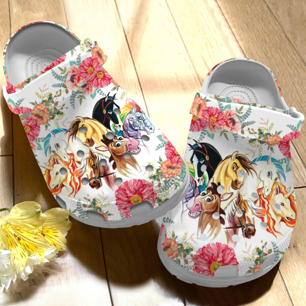 GTU3011103 ads, Cute Flower Horse Crocs, Shop Now For The Best Price, Cute
