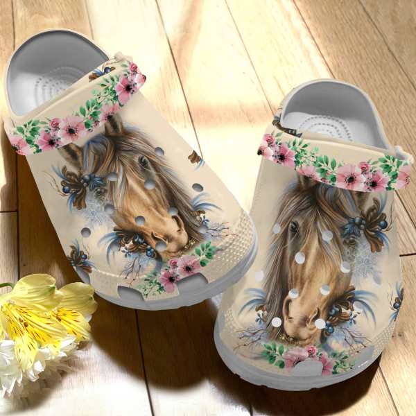 GTU3011105 ads 1, Beautiful Flower Horse Crocs, Shop Now For The Best Price, Beautiful