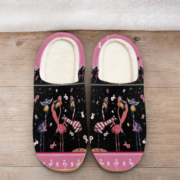 GTY3011126 ads1, Adult Soft Lightweight And Non-slip Amazing Flamingo Couple In The Night Slippers, Non-slip, Soft