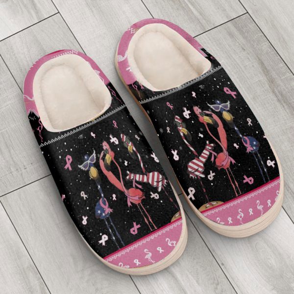 GTY3011126 ads2, Adult Soft Lightweight And Non-slip Amazing Flamingo Couple In The Night Slippers, Non-slip, Soft