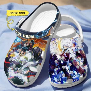 GZD1708308custom mockup 3 jpg, Crocs One Piece D. Luffy And D. Teach Personalized Clogs, Perfect For Anime Fans, Personalized