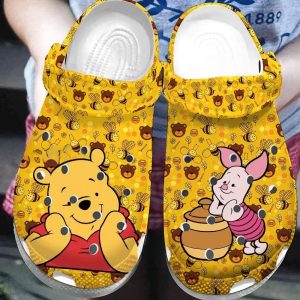 Piglet And Winnie The Pooh Yello removepics, Cute Piglet And Winnie The Pooh Yellow Crocs, Easy To Buy, Cute, Yellow