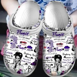 Prince Pattern Crocband Crocs transformed jpg, Unisex And Durable Prince With Purple Wide-width Crocs, Fast Shipping!, Durable, Purple, Unisex, Wide-width