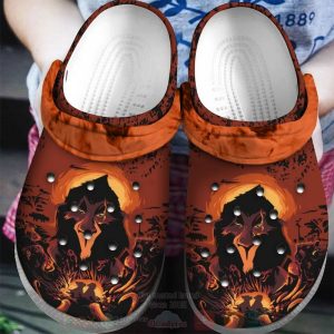 The Lion King Brown Crocband Crocs Clog Shoes, The Lion King In The Sun Set Special Adult Crocs, Fast Shipping Is Available, Adult, Special