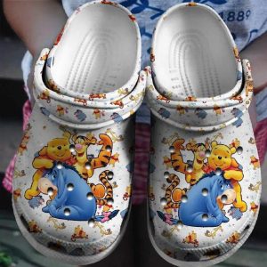 Tiger Eeyore Winnie The Pooh Cro removepics, Special Version Tiger Eeyore Winnie The Pooh White Unisex Crocs, Wide-fit Slippers, Special, Unisex, White, Wide-fit