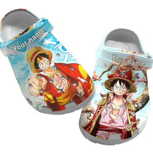 Untitled 1 copy 2 copy, PersonalizedColorful One Piece Luffy Water-resistant Crocs, Personalized, Water-Resistant