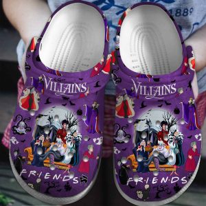 disney villains cartoon crocs crocband clogs shoes comfortable for men women and kids 2, Disney Villains Halloween 3d Printed Purple Crocs, Perfect For Outdoor Activities, 3d Printed, Purple
