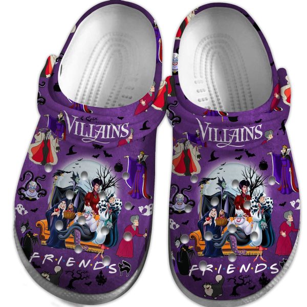 disney villains cartoon crocs crocband clogs shoes comfortable for men women and kids, Disney Villains Halloween 3d Printed Purple Crocs, Perfect For Outdoor Activities, 3d Printed, Purple