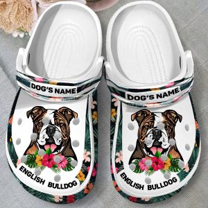 download 15, Lightweight And Breathable English Bulldog With Customized Dog Name Crocs, Order Now for a Special Discount!, Breathable, Customized