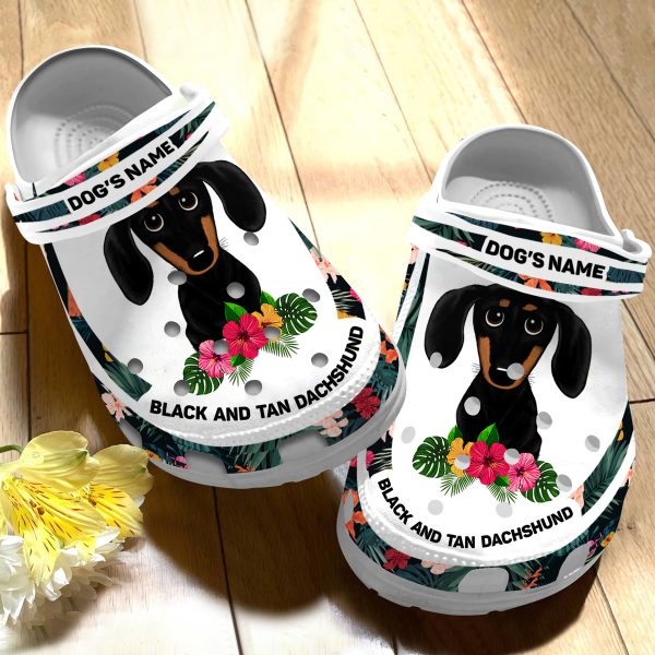 download 2, Lightweight Non-slip And Safety “Black and Tan Dachshund” With Customized Dog Name Crocs, Order Now for a Special Discount!, Customized, Non-slip, Safety