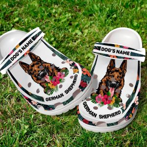 download 25, Lightweight Non-slip And Breathable German Shepherd With Customized Dog Name Crocs, Fast Shipping!, Breathable, Customized, Non-slip