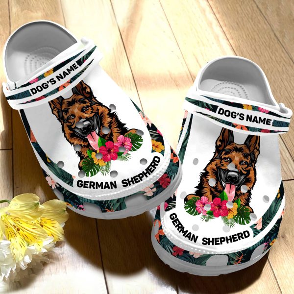 download 27, Lightweight Non-slip And Breathable German Shepherd With Customized Dog Name Crocs, Fast Shipping!, Breathable, Customized, Non-slip