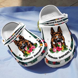 download 30, Lightweight Non-slip And Breathable German Shepherd With Customized Dog Name Crocs, Fast Shipping!, Breathable, Customized, Non-slip