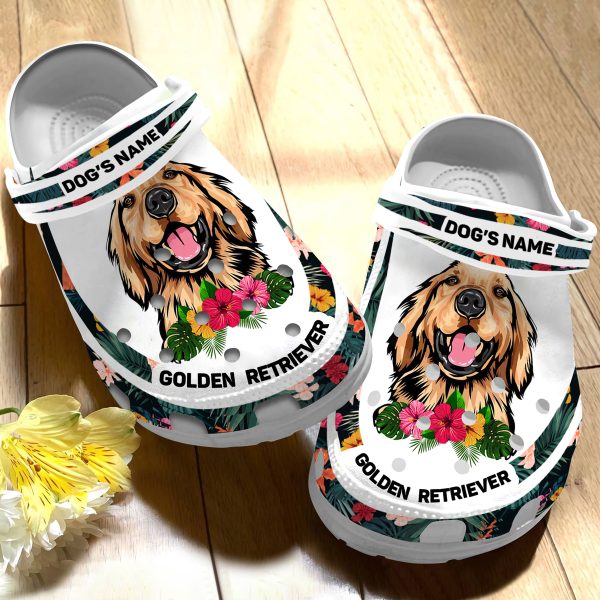 download 39, Lightweight Non-slip And Breathable “Golden Retriever” With Customized Dog Name Crocs, Quick Delivery Available!, Breathable, Customized, Non-slip