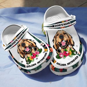 download 42, Lightweight Non-slip And Breathable “Golden Retriever” With Customized Dog Name Crocs, Quick Delivery Available!, Breathable, Customized, Non-slip