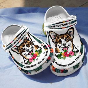 download 44 1, Lightweight Non-slip And Safety “Pembroke Welsh Corgi” With Customized Dog Name Crocs, Quick Delivery Available!, Non-slip, Safety