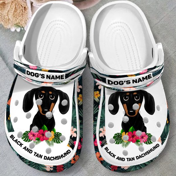 download 5, Lightweight Non-slip And Safety “Black and Tan Dachshund” With Customized Dog Name Crocs, Order Now for a Special Discount!, Customized, Non-slip, Safety