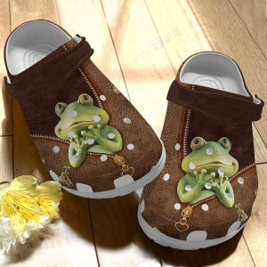 image-10-2.png, Cute Green Frog Leather Pattern 3d Printed Crocs Shoes, 3d Printed, Cute