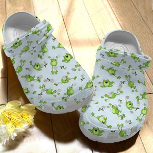 image 11 2, Funny Frog Floral Pattern Crocs Shoes, Nice Breathable Crocs, Breathable, Nice