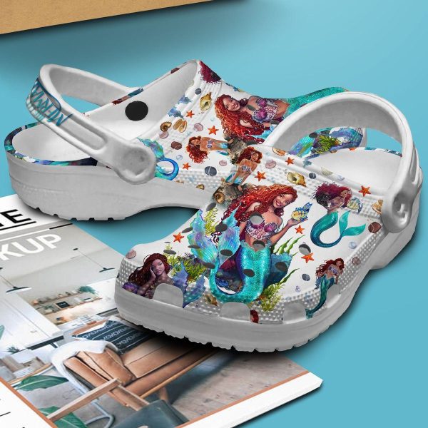 image 11 3, Crocs Disney The Little Mermaid Breathable Lightweight Flip Flops For Kids & Adults, Adult, Breathable, Kids