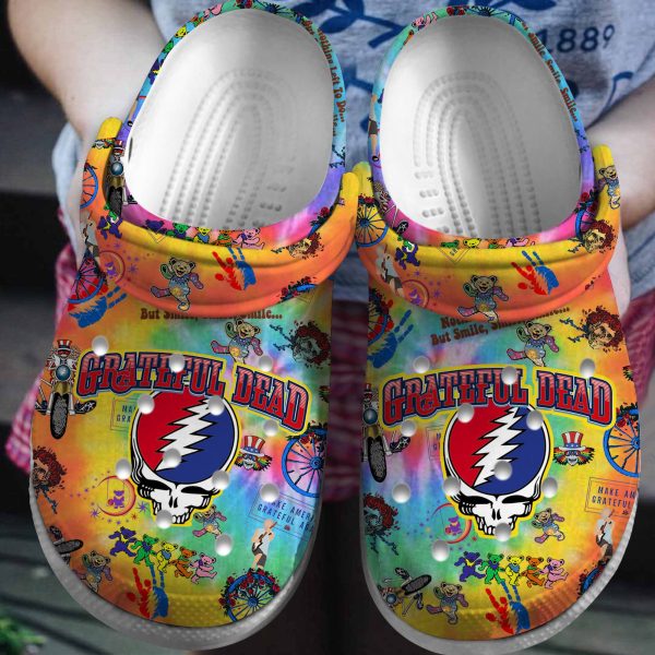 image 112 2, Unisex Classic And Colorful Grateful Dead Band Tie Die Pattern Crocs, Fast Shipping!, Classic, Colorful, Unisex