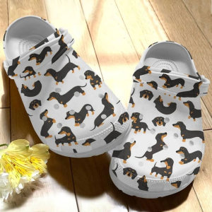 image 147, New Design Lightweight And Funny Dachshunds Pattern On The White Crocs, Order Now for a Special Discount!, Funny, New Design, White