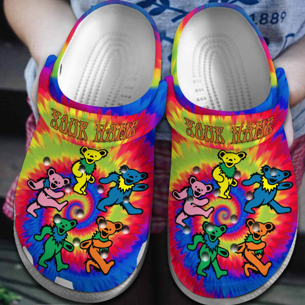 image 157, Make Your Life Colorful, Personalized And Classic Dancing Bears Grateful Dead Music Band Unisex Crocs, Fast Shipping!, Classic, Colorful, Personalized, Unisex
