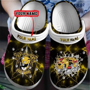 image 158 2 1, Crocs Personalized Yellow Power Ranger Clogs, Fun And Safe For Kids And Adults, Adult, Kids, Personalized, Yellow