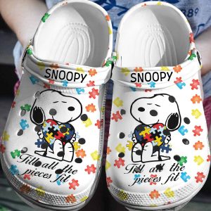 image 159 1, Snoopy Till All The Pieces Fit Autism 3d Printed Crocs Shoes, 3d Printed