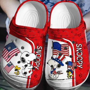image 160 1, America The Fourth Of July Snoopy Unisex Crocs, Unisex