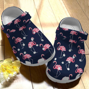image 160, Black Non-slip And Unisex Love Beautiful Pink Flamingo Crocs, Black, Non-slip, Unisex