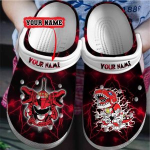 image 164 1 1, Personalized Red Power Ranger Classic Crocs, Comfort Footwear For Kids And Adult, Adult, Classic, Kids, Personalized, Red