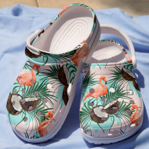 image 167, Special Design Lightweight And Water-Resistant Flamingo Coconut Tropical Forest Crocs, Special, Water-Resistant