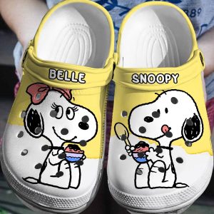 image 170 1, Cute Couple Snoopy And Belle Crocs Shoes, Cute