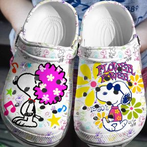 image 173 1, Snoopy Colorful Flower Power Crocs Shoes, Colorful