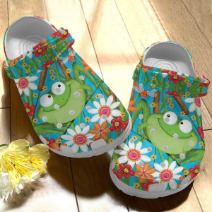 image 177, Stylish Frog Pattern and Funny Frog Floral Pattern Crocs For Adult, Adult, Funny, Stylish