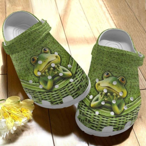 image 179, Dreamy Frog Green Crocs, Breathable Crocs For Summer, Breathable