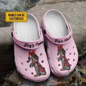 image 191, Special Lightweight And Non-slip I Love Mom Cute Dachshund On The Pink Crocs, Gift for Dog’s Mom And Dog’s Dad!, Non-slip, Pink, Special