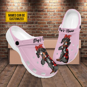 image 192, Special Lightweight And Non-slip I Love Mom Cute Dachshund On The Pink Crocs, Gift for Dog’s Mom And Dog’s Dad!, Non-slip, Pink, Special