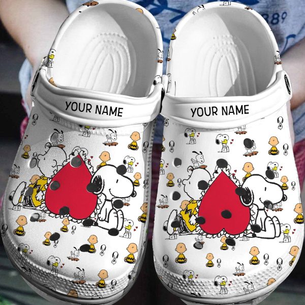 image 199 1, Cute Snoopy And Friend Charlie Brown Crocs Shoes, Brown, Cute