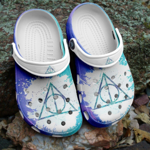 image 220 600×600 1, Rare Design Of Water-proof And Comfort Deathly Hallows Logo Crocs, Perfect Gift For Harry Potter Fans, Comfort, Rare, Water-proof