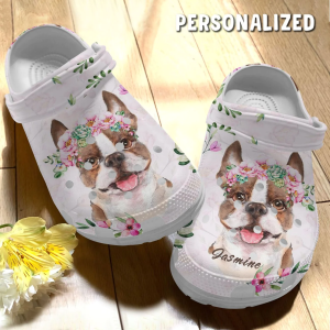 image 232, New Design Lightweight And Non-slip Beautiful Dog With Flower Crown Crocs, Perfect For Women!, New Design, Non-slip